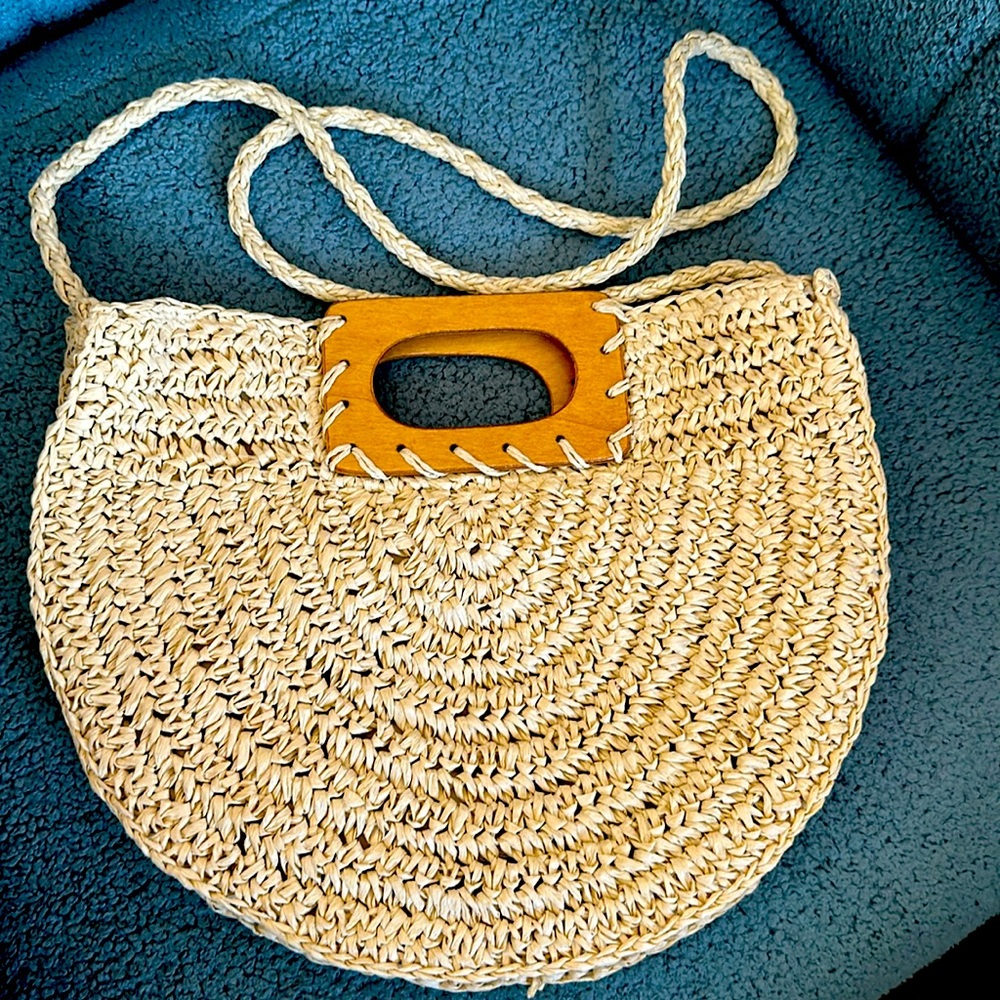 Source Unknown Raffia clutch/crossbody bag